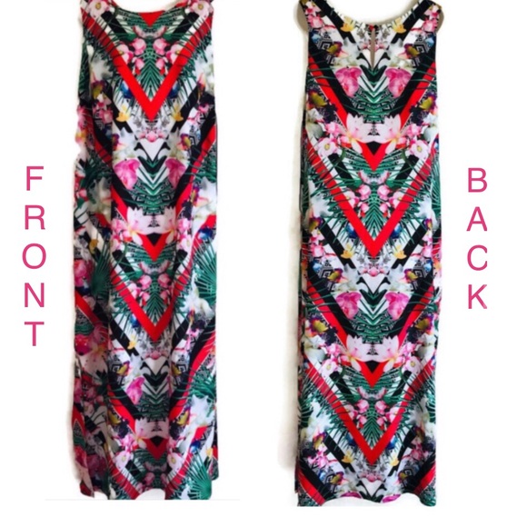 GIBSON LATIMER Tropical Print Maxi Dress, size IX - Picture 1 of 15